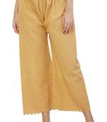 PAVONINE Beige Color Full Chikankari Cotton Fabric Palazzo