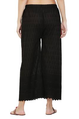 PAVONINE Black Color Full Chikankari Cotton Fabric pant 2