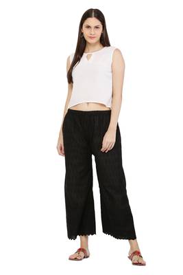 PAVONINE Black Color Full Chikankari Cotton Fabric pant 4