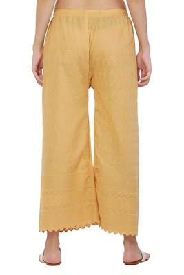 PAVONINE Beige Color Full Chikankari Cotton Fabric pant 2