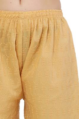 PAVONINE Beige Color Full Chikankari Cotton Fabric pant 5