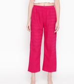 PAVONINE Rani Color Full Chikankari Cotton Fabric pant