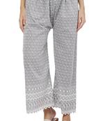 PAVONINE Grey Color Full Thread Chikankari Cotton Fabric pant