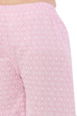 PAVONINE Pink Color Full Thread Chikankari Cotton Fabric pant 5