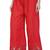 PAVONINE Red Color Chikankari Lace Scalloped Hem Cotton Fabric pant