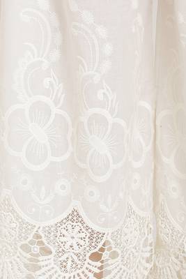 PAVONINE White Color Chikankari Lace Scalloped Hem Cotton Fabric pant 5