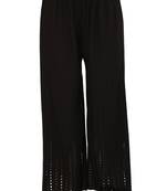 PAVONINE Black Color Goti Aari Work Rayon Fabric Palazzo