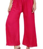 PAVONINE Rani Color Goti Aari Work Rayon Fabric pant