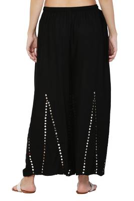 PAVONINE Black Color Mirror Embroidery Work pant 2