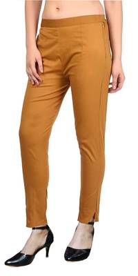 PAVONINE Dark Skin Color Stretchable Cotton Lycra Fabric Pencil Pant 2