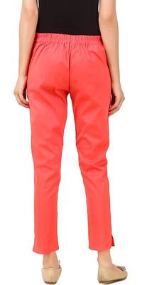 PAVONINE Gajri Color Stretchable Cotton Lycra Fabric Pencil Pant 2