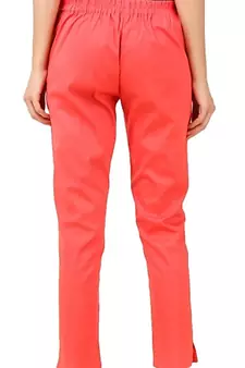 PAVONINE Gajri Color Stretchable Cotton Lycra Fabric Pencil Pant