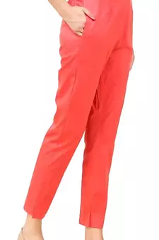 PAVONINE Gajri Color Stretchable Cotton Lycra Fabric Pencil Pant