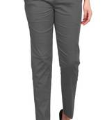 PAVONINE Grey Color Stretchable Cotton Lycra Fabric Pencil Pant