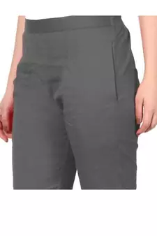 PAVONINE Grey Color Stretchable Cotton Lycra Fabric Pencil Pant