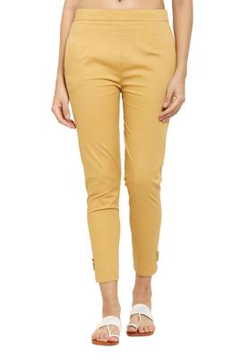 PAVONINE Light Skin Color Stretchable Cotton Lycra Fabric Pencil Pant 1