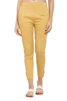 PAVONINE Light Skin Color Stretchable Cotton Lycra Fabric Pencil Pant