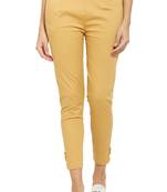 PAVONINE Light Skin Color Stretchable Cotton Lycra Fabric Pencil Pant