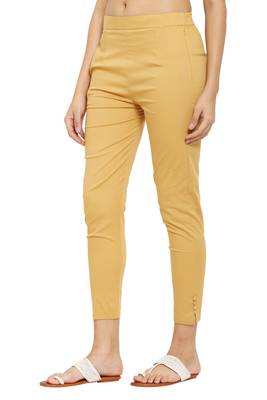 PAVONINE Light Skin Color Stretchable Cotton Lycra Fabric Pencil Pant 3