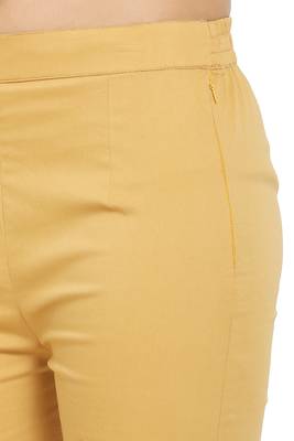 PAVONINE Light Skin Color Stretchable Cotton Lycra Fabric Pencil Pant 5