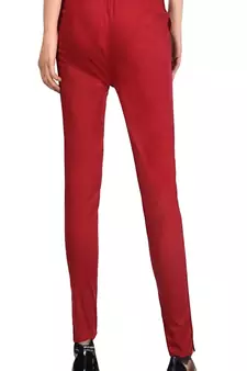 PAVONINE Maroon Color Stretchable Cotton Lycra Fabric Pencil Pant