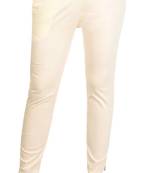 PAVONINE Off White Color Stretchable Cotton Lycra Fabric Pencil Pant
