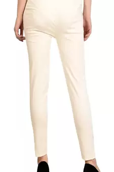 PAVONINE Off White Color Stretchable Cotton Lycra Fabric Pencil Pant