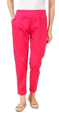 PAVONINE Rani Color Stretchable Cotton Lycra Fabric Pencil Pant 1