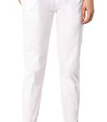 PAVONINE White Color Stretchable Cotton Lycra Fabric Pencil Pant