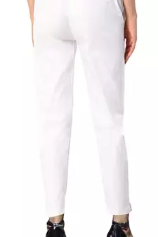PAVONINE White Color Stretchable Cotton Lycra Fabric Pencil Pant