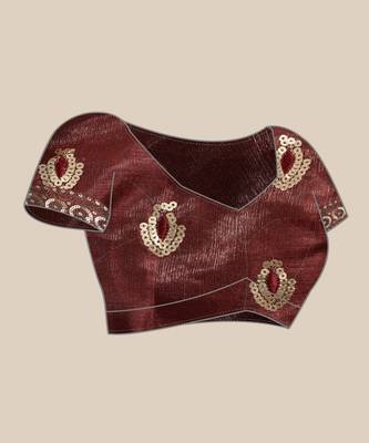 Maroon Soft Organza Saree With Blouse Piece 5