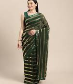 Green Georgette saree with blouse piece