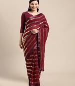 Pink Georgette Saree With Blouse Piece