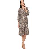 Beige Paisley Printed   Tunic Dress