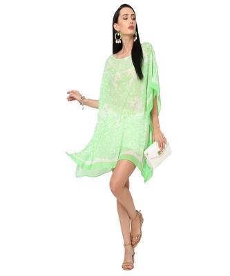 Mint Abstract Print Kaftan Top 1