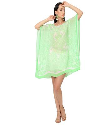 Mint Abstract Print Kaftan Top 2