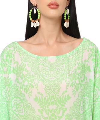 Mint Abstract Print Kaftan Top 4