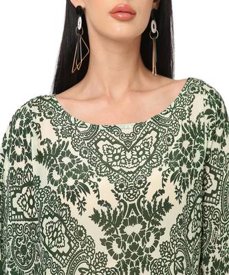 Green Abstract Print Kaftan Top 3
