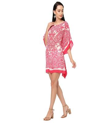 Peach Abstract Print Kaftan Top 2