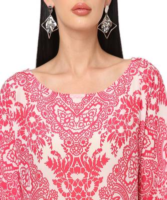 Peach Abstract Print Kaftan Top 3