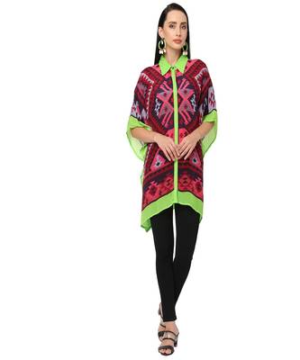 Pink Color Kilim Print Kaftan Shirt 1