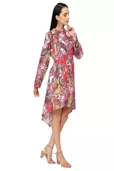 Multicoloured Ethnic Motifs A-Line Dress