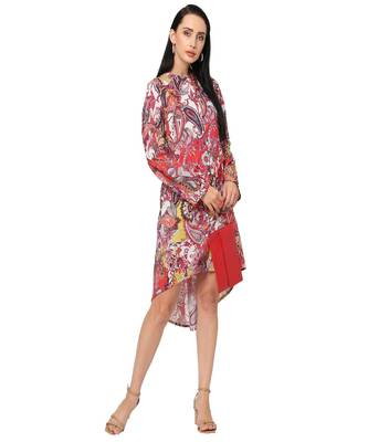 Multicoloured Ethnic Motifs A-Line Dress 4
