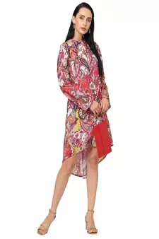 Multicoloured Ethnic Motifs A-Line Dress