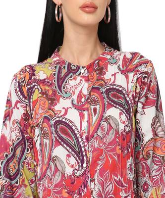 Multicoloured Ethnic Motifs A-Line Dress 5