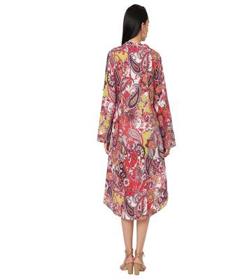 Multicoloured Ethnic Motifs A-Line Dress 6