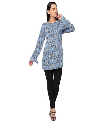 Blue Abstract Printed Short Tunic 1