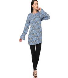 Blue Abstract Printed Short Tunic