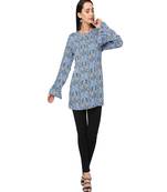 Blue Abstract Printed Short Tunic