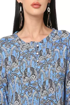 Blue Abstract Printed Short Tunic